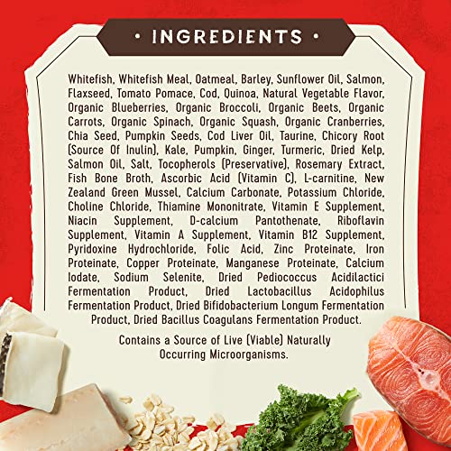  Stella & Chewy's SuperBlends Raw Blend Wholesome Grains Wild-Caught Whitefish & Salmon Recipe With Superfoods, 3.25 Lb. Bag