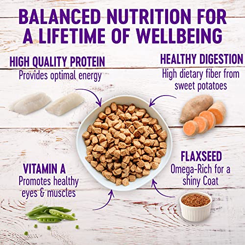  Wellness Complete Health Dry Dog Food With Grains, Natural Ingredients, Made In USA With Real Meat, All Breeds, For Adult Dogs (Whitefish & Sweet Potato, 5-Pound Bag)