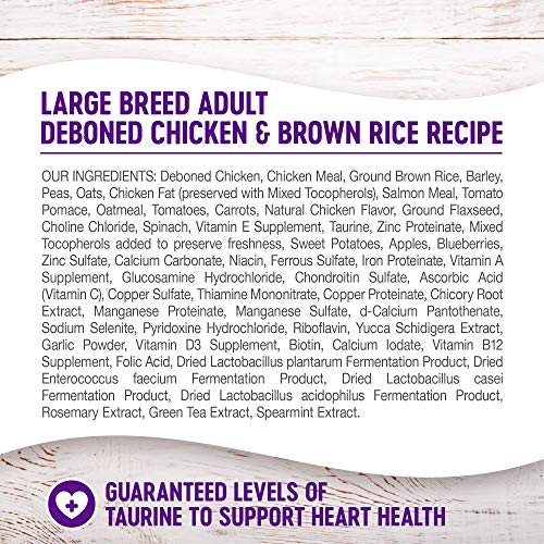  Wellness Complete Health Large Breed Dry Dog Food With Grains, Natural Ingredients, Made In USA With Real Meat (Adult, Chicken & Rice, 15-Pound Bag)