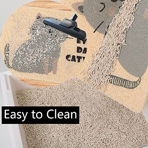  PetEiZi Cat Litter Mat Trap, Pet Food Catching Placemat, Super Cute Easy To Clean 24"×16" Large Durable For Cats And Dogs - Everyday Is Catyrday