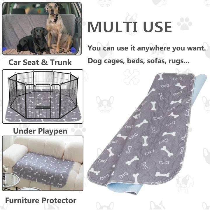  SLPEFA 2 Pack Washable Pee Pads For Dogs Pet Pee Pads 4 Layer Waterproof TPU Cute Reuseable Water Absorption Pet Dog Training Urine Pad Diapers Washable Pee Mat 32 X 36in