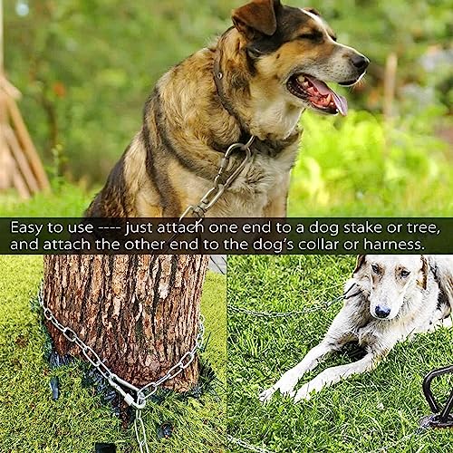  25 Ft Dog Chains For Outside - Heavy Dog Tie Out Chain Leash Great For Small To Large Dogs Up To 125Lbs - Chew Proof Long Dog Leash Chain Dog Chain For Yard Camping Or Travel