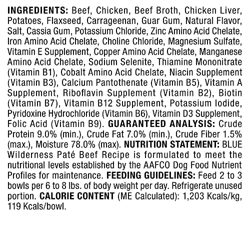  Blue Buffalo Wilderness Trail Trays High Protein, Natural Adult Wet Dog Food Cups, Beef Grill 3.5-oz (Pack Of 12)