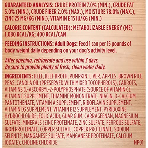  Rachael Ray Nutrish Wet Dog Food, Beef & Pumpkin, 13 Ounce Can (Pack Of 12)