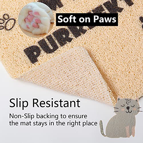  PetEiZi Cat Litter Mat Trap, Pet Food Catching Placemat, Super Cute Easy To Clean 24"×16" Large Durable For Cats And Dogs - Everyday Is Catyrday