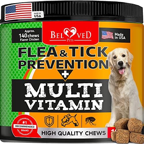  Flea And Tick Prevention Chewable Pills For Dogs - Revolution Oral Flea Treatment For Pets & Complex Multivitamin -Natural Pest Control & Defense Chews - Small Tablets Made In USA (10 Oz)