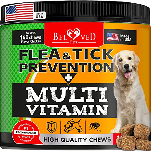  Flea And Tick Prevention Chewable Pills For Dogs - Revolution Oral Flea Treatment For Pets & Complex Multivitamin -Natural Pest Control & Defense Chews - Small Tablets Made In USA (10 Oz)