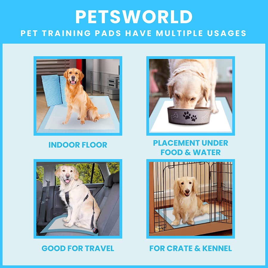  PETSWORLD Extra Large Potty Pads For Dogs, Odor Eliminating 30" X 36", 300 Count Pee Pads For Pets, Gigantic XL Dog Pads, 5 Layer Ultra Absorbent Technology, Leak Proof Training Pads For Dogs & Cats
