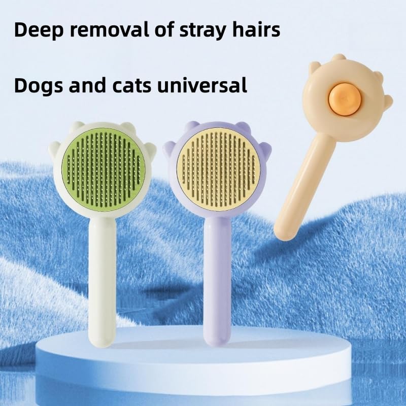  Dolaxe Pet Brush, Pet Hair Cleaner Brush, Multifunctional Pet Hair Comb, Magic Pet Comb, Long Or Short Hair Cats Dogs Pet Massage Brushes (2pcs-Yellow+Green)