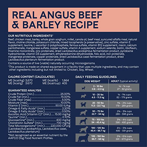  CANIDAE Pure Real Beef & Barley Recipe Adult Dry Dog 4 LB