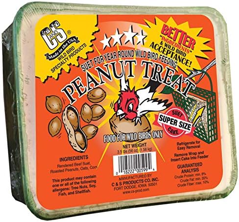  C&S Wild Bird Peanut Suet Treat, 56 Ounces, 6 Pack