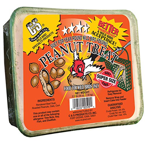  C&S Wild Bird Peanut Suet Treat, 56 Ounces, 6 Pack