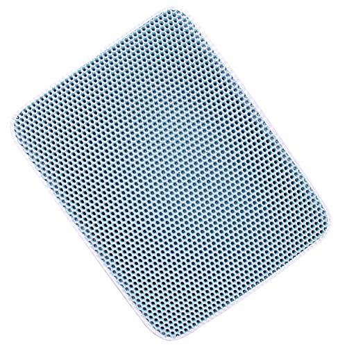  SONGBIRDTH Cat Litter Mat Double-Layer Waterproof Pad Pet Cleaning Supplies For Indoor,Breathable Cotton Blend,Removable Easy To Clean Blue M