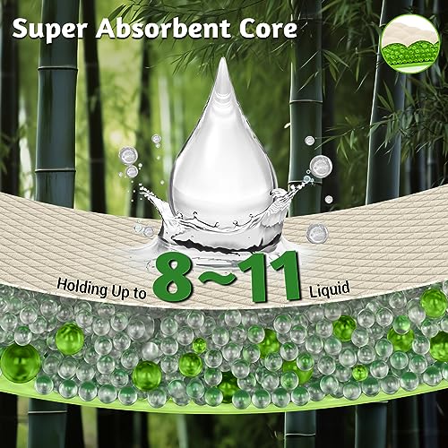  MIZOK Bamboo Dog Pads Odor Eliminating 36x36in XXXL Dog Training Pads, 11 Cups Super Absorbent Leak-Proof Dog Pee Pads With Adhesive Tabs, Disposable Green Color (30 Counts)
