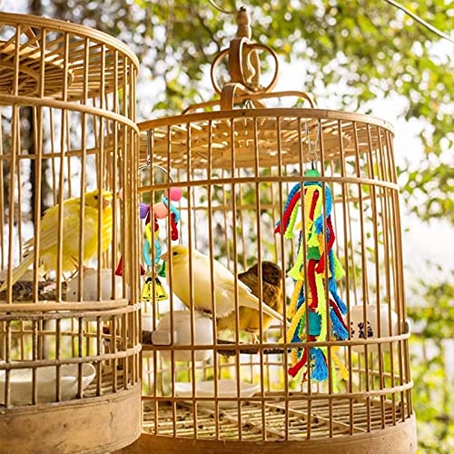  JYDQM 6pcs Parrot Parakeet Bird Toys Pet Accessories Hanging Bell Ladders Climbing Shaking Swing Toy Chewing Bite Rope Ball