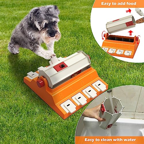  GOOLA Dog Puzzle Toys, Dog Slow Feeders, Interactive Dog Toys For IQ Training & Mental Enrichment, Fun Dog Treat Puzzle Toy For Large/Medium/Small Dogs (Orange)