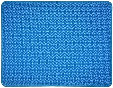  Zhengtufuzhuang Double Dog Litter Mat EVA Dog And Cat Pet Mat Ribbon + Velcro Edge Portable (Color : Black)