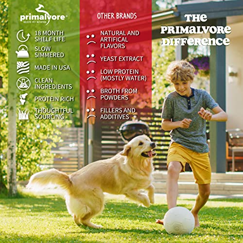  Primalvore All-Natural Duck Bone Broth For Dogs&Cats, Mobility Formula W/Collagen Peptides Supports Hip & Joints, Digestion, Skin&Coat And Hydration, Grain Free, Human Grade, Made In USA. Duck 2 Pack
