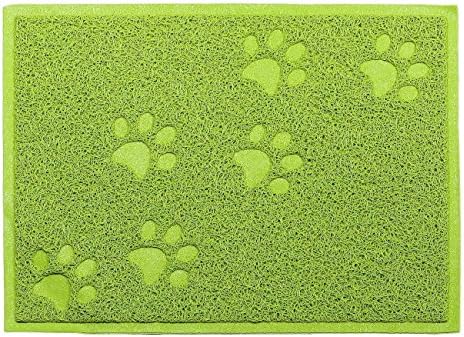  Pet Cat Litter Mat,MUEQU Waterproof Pet Box Mat Food Bowl Mat Cat Litter Trap Mat, Litter Trapper Mat,PVC, 30 X 40 Cm,Easy To Clean (Green)