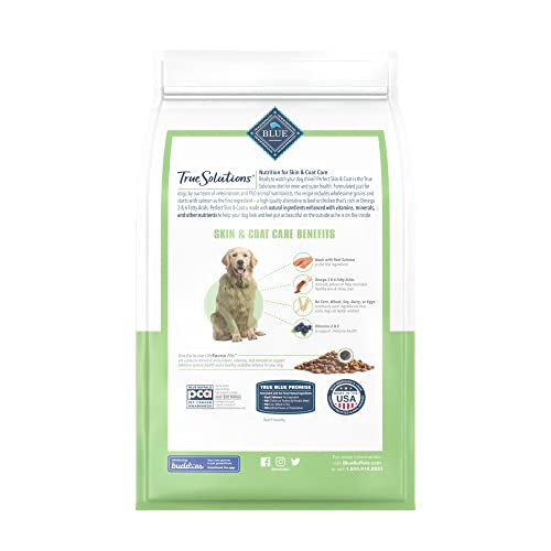  Blue Buffalo True Solutions Perfect Skin & Coat Natural Adult Dry Dog Food, Salmon 4-lb