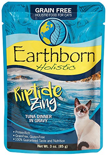  Earthborn Holistic Riptide Zing With Tuna & Gravy Grain-Free Wet Cat Food Pouches, Case Of 24