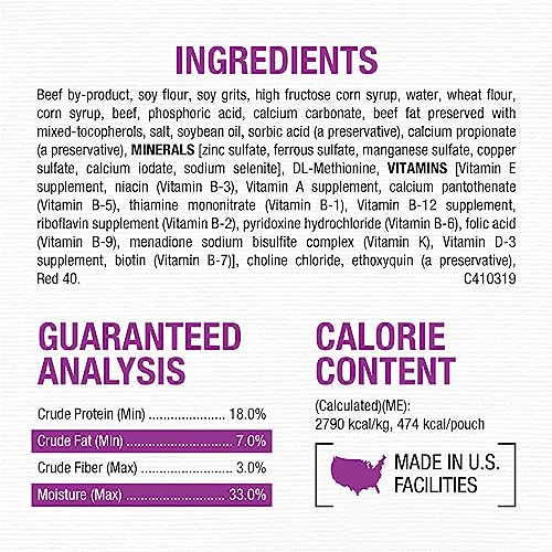  Purina Moist And Meaty Dog Food Chopped Burger Soft Dog Food Pouches - 36 Ct. Pouch