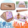  Hnjtkj Pet Dual-Use Mat Cushion Summer Cooling Comfortable And Cool Bamboo Fiber Mat Pet Supplies 40 * 30CM,Brown,40CM*30CM