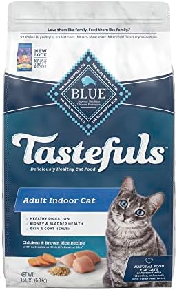  Blue Buffalo Tastefuls Indoor Natural Adult Dry Cat Food, Chicken 15lb Bag