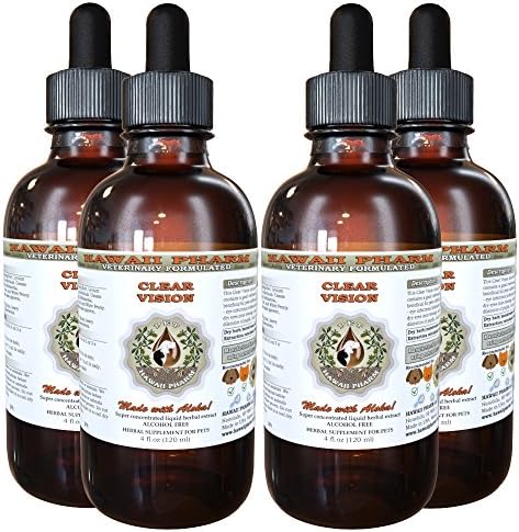  HawaiiPharm Clear Vision, Veterinary Natural Alcohol-Free Liquid Extract, Pet Herbal Supplement 2 Oz