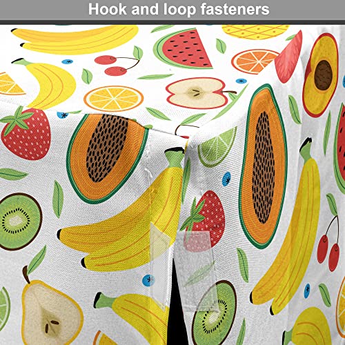  Lunarable Tropical Dog Crate Cover, Colorful Cartoon Fruits Papaya Banana And Pineapple Ornamental Exotic Food Design, Easy To Use Pet Kennel Cover For Small Dogs Puppies Kittens, 42 Inch, Multicolor