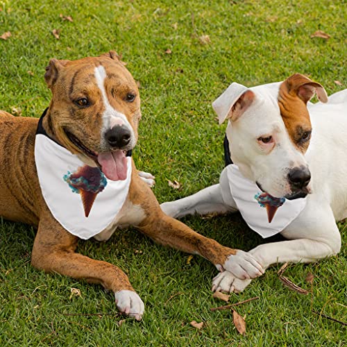 GENERIC Ice Cream Design Pet Bandana Collar - Food Scarf Collar - Graphic Dog Bandana - XL