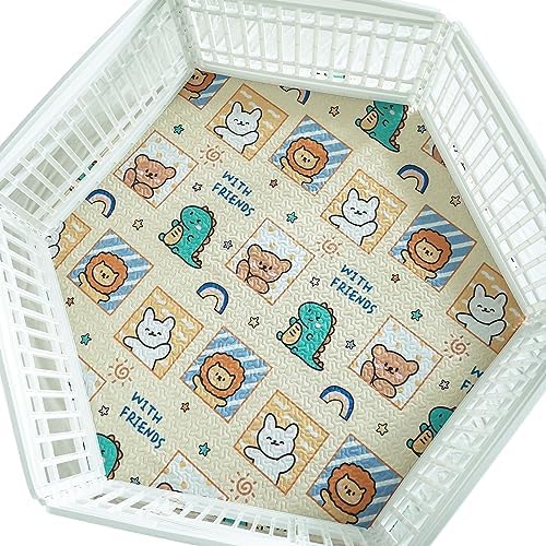  36" Wide Hexagonal Dog Pen Urine Pad Dog Urine Pad Puppy Pad, [PLAYPEN Not Included!] Reusable Whelping Playpen Crate Reusable Washable Pet Mattress Pads Pet Training Pads For Playpen, Crate, Kennel
