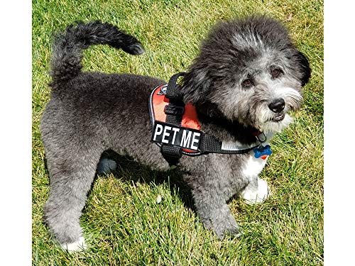 PET ME Nylon Dog Vest Harness. Purchase Comes With 2 Reflective Removable PET ME Pathces. Please Measure Your Dog Before Ordering