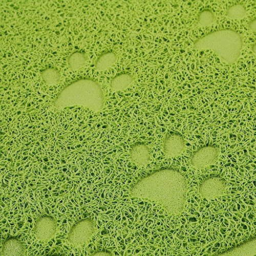  Pet Cat Litter Mat,MUEQU Waterproof Pet Box Mat Food Bowl Mat Cat Litter Trap Mat, Litter Trapper Mat,PVC, 30 X 40 Cm,Easy To Clean (Green)