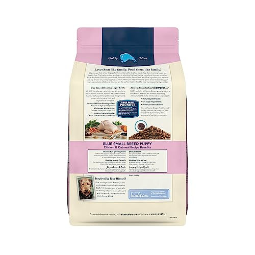  Blue Buffalo Life Protection Formula Natural Puppy Small Breed Dry Dog Food, Chicken And Oatmeal 5-lb Trial Size Bag