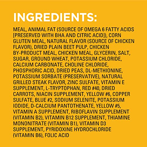  Pedigree With Tender Bites Complete Nutrition Adult Dry Dog Food Chicken & Steak Flavor Dog Kibble, 14 Lb. Bag