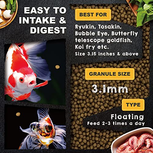  Ultra Fresh Floating Goldfish Food, Color Enhancing, Balanced Diet, All Natural Ingredients, Clear Water Formula, Goldfish Premium Pellet, 15 Oz