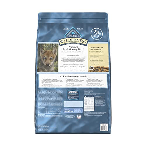  Blue Buffalo Wilderness High Protein Natural Puppy Dry Dog Food Plus Wholesome Grains, Chicken 24 Lb Bag