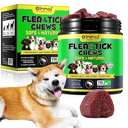  Flea And Tick Prevention For Dogs, 150 Flea & Tick Prevention For Dogs Chewable, Natural Flea And Tick Supplement For Dogs, Oral Flea And Tick Treats For Dogs, Flea And Tick Chews For Dogs,Duck Flavor