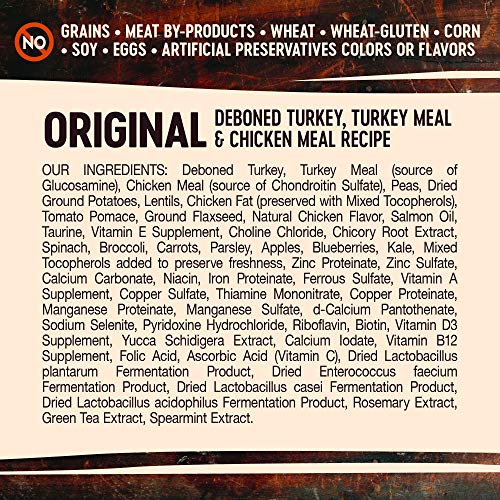  Wellness CORE Grain-Free High-Protein Dry Dog Food, Natural Ingredients, Made In USA With Real Meat, All Breeds, For Adult Dogs (Original Turkey & Chicken, 4-Pound Bag)