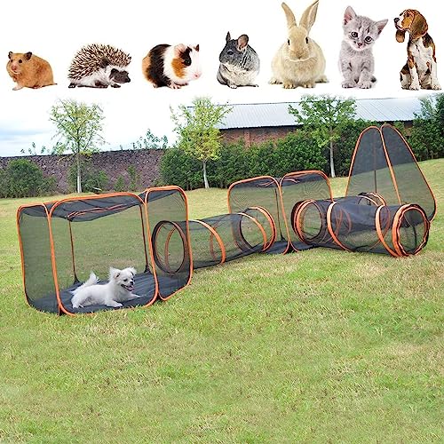  NOLLAM 6-in-1 Outdoor Large Cat Tent, Pop Up Cat Playpen With Cat Tunnel, Cat Houses & Condos, Portable Cat Playpen Outdoor Enclosures For Cat, Kitty, Dog, Puppy, Rabbit