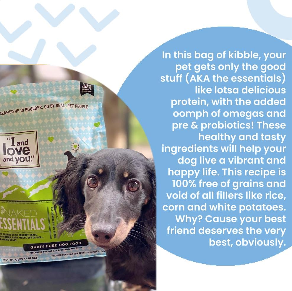  "I And Love And You" Trial Size Naked Essentials Lamb & Bison, Grain Free Dry Dog Food, 4 LB