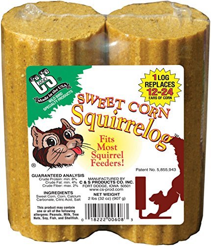  C & S 4883533148250 C&S Sweet Corn Squirrelog Refill Pack, 32-Ounce, 4-Pack, 32 Oz (2 Pack), Brown/A