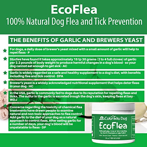  EcoFlea By ColoradoDog - All Natural Chewable Dog Treats For Flea And Tick Treatment And Prevention - 120 Count - No Chemicals, No Mess, No Collars
