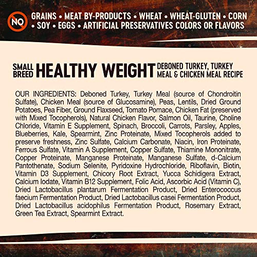  Wellness CORE Grain-Free High-Protein Small Breed Dry Dog Food, Natural Ingredients, Made In USA With Real Meat (Adult, Healthy Weight, 12-Pound Bag)