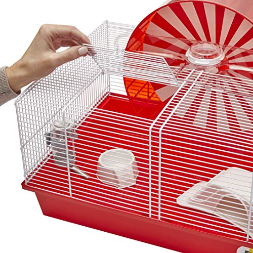  Ferplast "Coney Island Theme Modular Hamster Cage Featuring XXL 11.75-Inch Diameter Exercise Wheel, Includes All Accessories, 19.7L X 13.8W X 9.8H Inches,