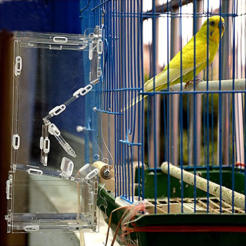  FILFEEL Automatic Bird Feeder, Acrylic Pet Birds Seeds Food Feeder Cage Toy Transparent Healthy Pet Simply Feed