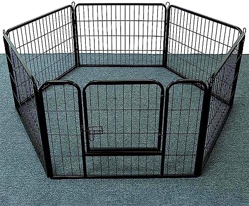  Fence Pen Freestanding Foldable Dog Gates Foldable Metal Pet Exercise Playpen Install Easily Enclosure Dog Fences Puppy Kennel House Dog Supplies Pet Puppy Safety Fence
