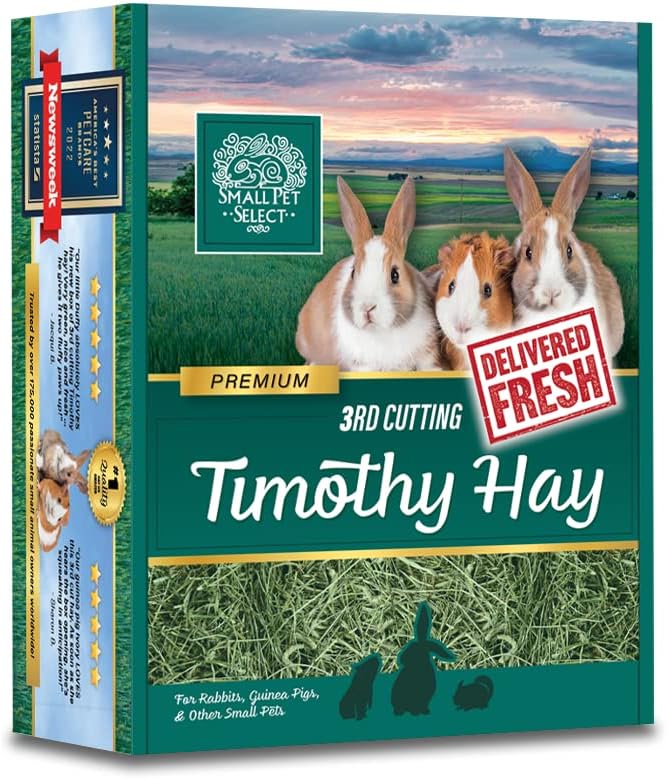  Small Pet Select 3rd Cutting Super Soft Timothy Hay Pet Food For Picky Eaters, Rabbits, Guinea Pigs, And Other Small Animals, Easy To Store Box, 10 LB