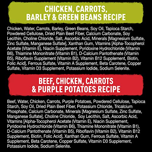  CESAR WHOLESOME BOWLS Adult Soft Wet Dog Food Toppers Variety Pack, Chicken, Carrots, Barley & Green Beans Recipe And Beef, Chicken, Purple Potatoes & Carrots Recipe, (6) 3 Oz. Bowls